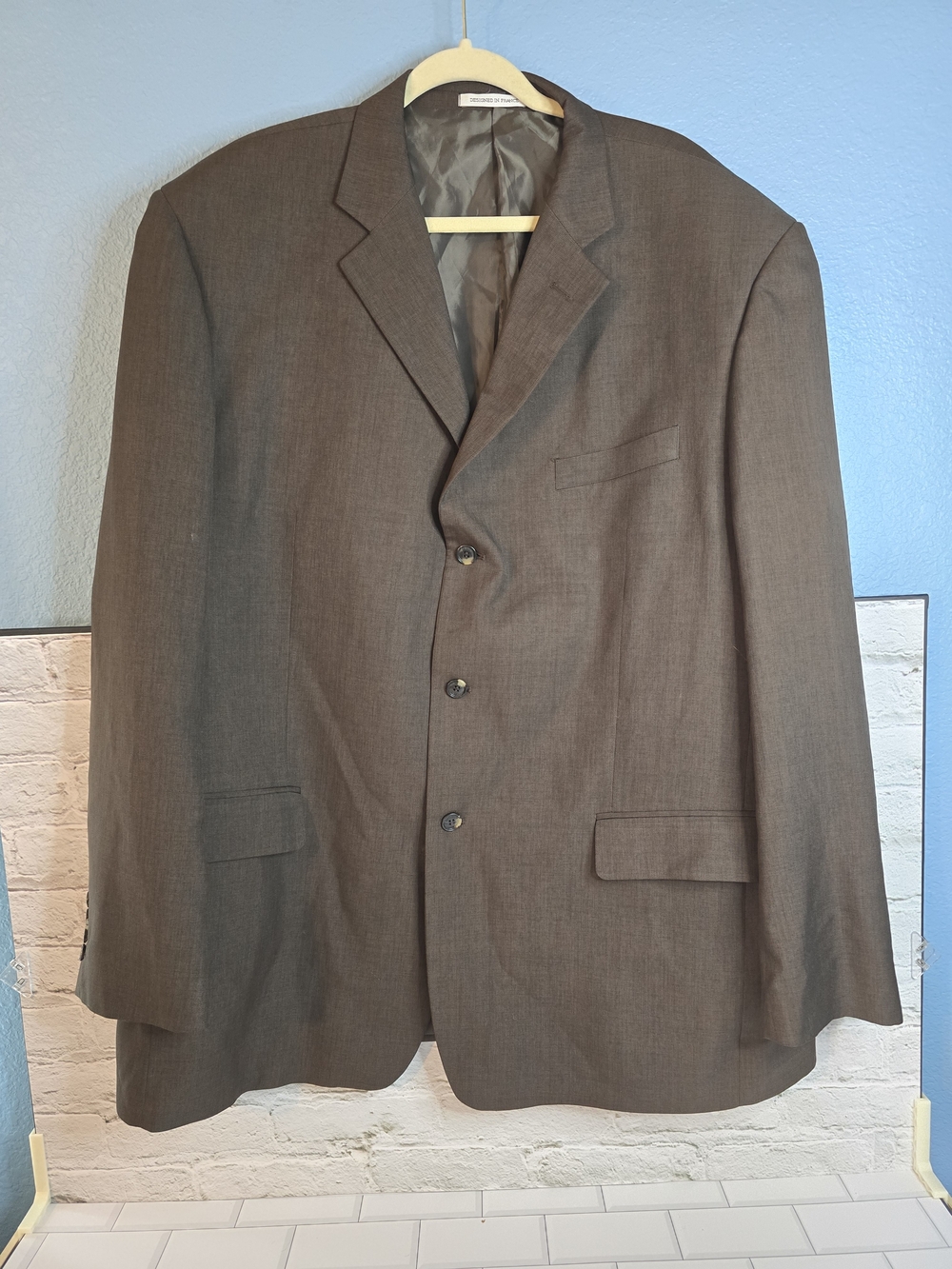 Men's Classic 150's Brown Tailored Suit Jacket - Classic Elegance Sz 52L
